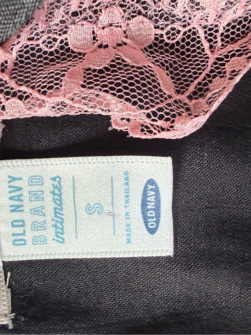 Vintage Y2K Old Navy Black and Pink Lace Trim Women's Camisole Top Small NWT - Picture 3 of 4